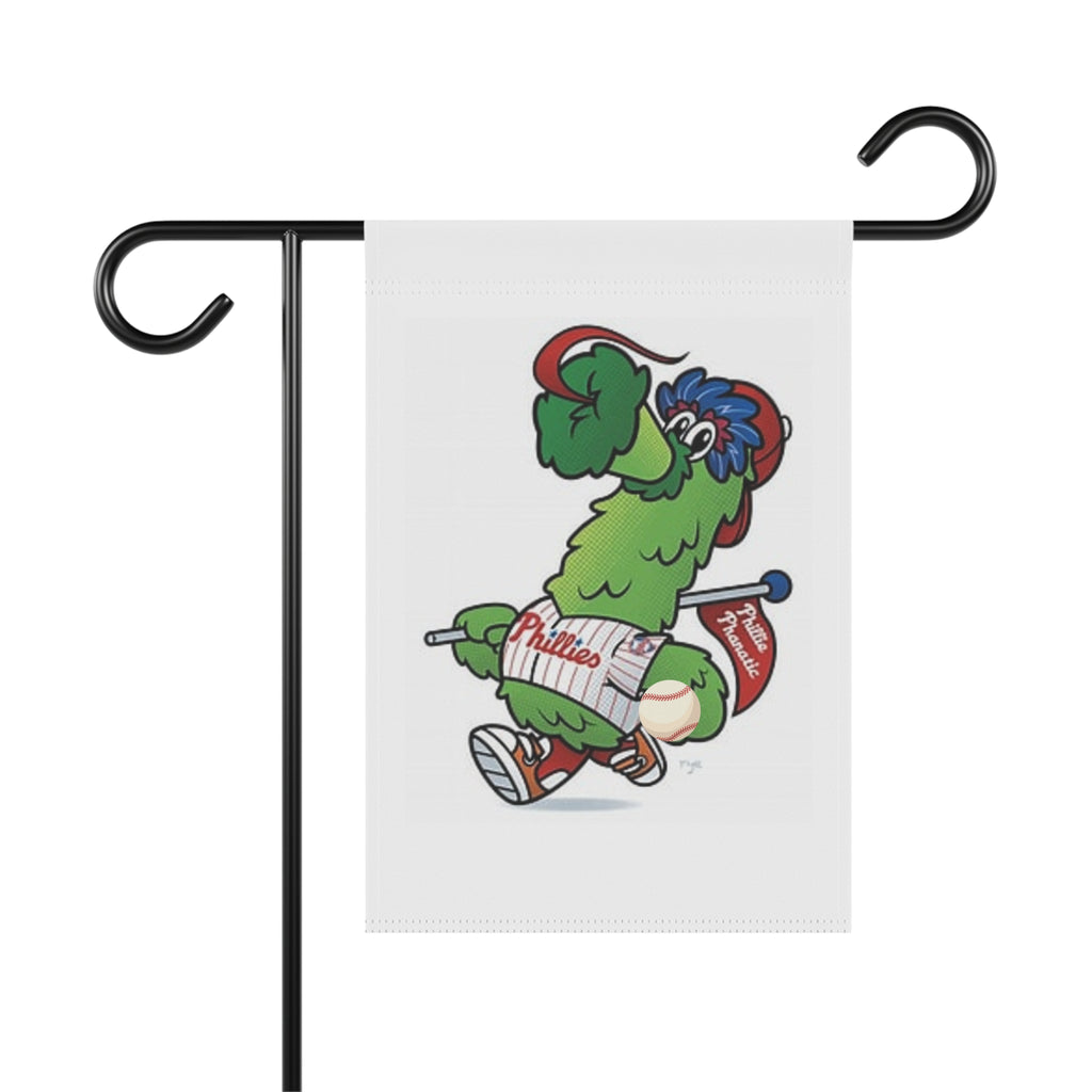 Phillies Mascot baseball Garden Flag - Playful Philly Phanatic Yard Banner