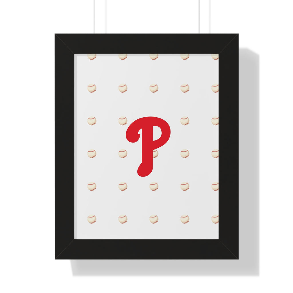 Philadelphia Phils  Framed Poster — Minimalist Red 'P' Wall Art