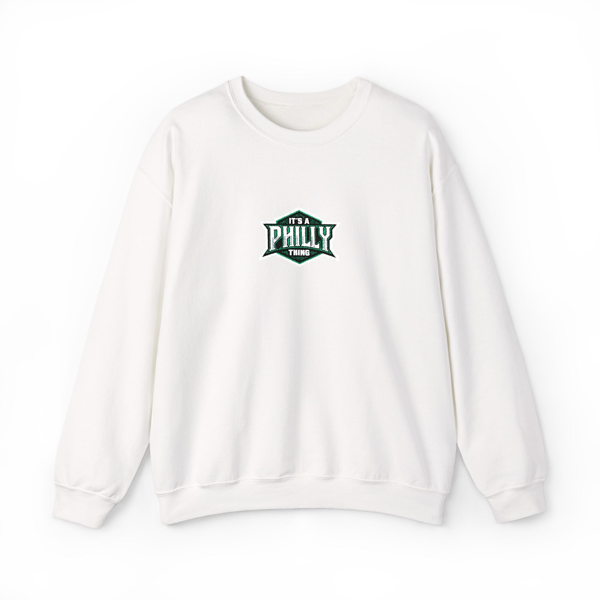 Crewneck Sweatshirt — 'Philly' Vintage Badge Logo, Retro Philadelphia Pride Pullover