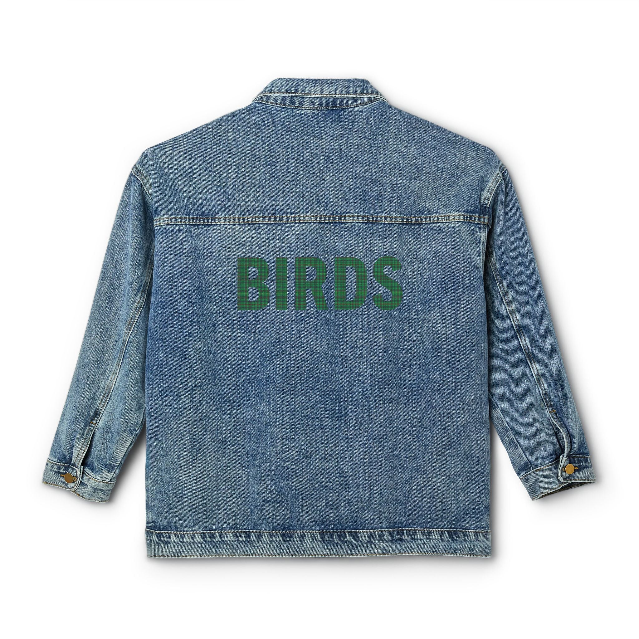 Denim Jacket — BIRDS Green Back Print