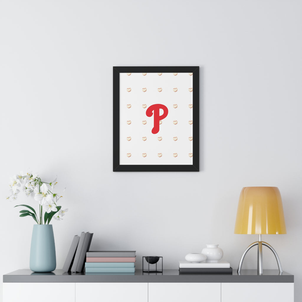 Philadelphia Phils  Framed Poster — Minimalist Red 'P' Wall Art