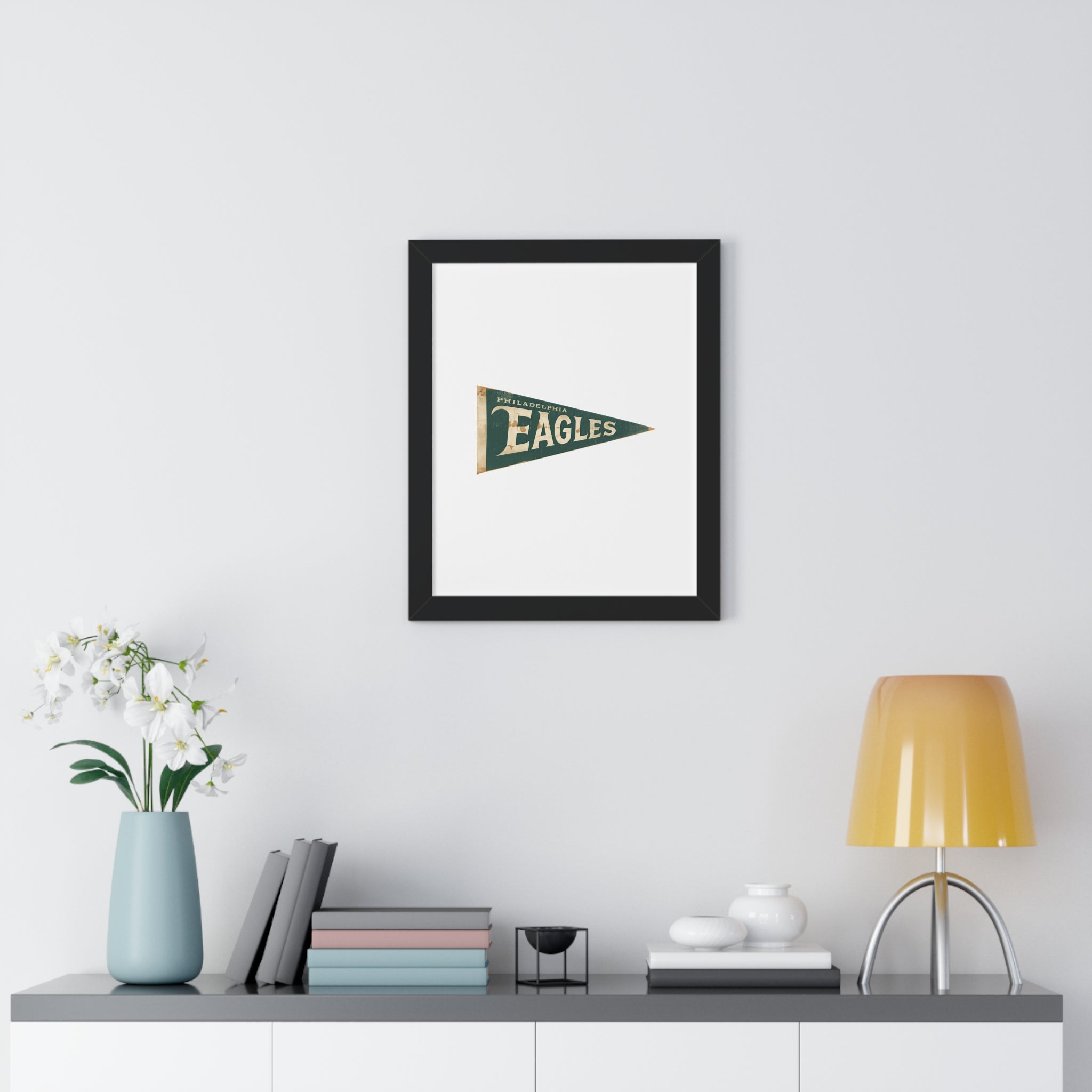 Philadelphia Birds Framed Poster — Vintage Philadelphia Eagles Pennant Wall Art