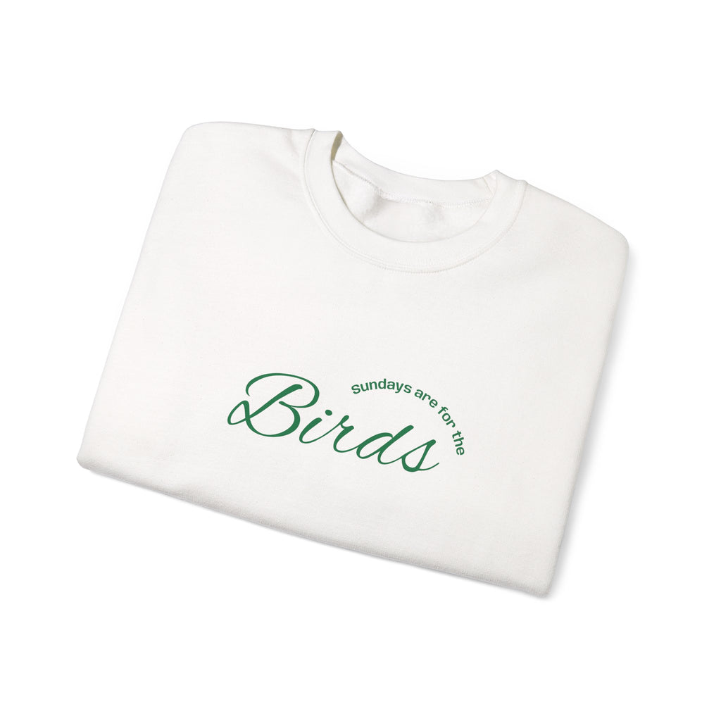 Birds Script Crewneck Sweatshirt — Minimal Nature-Inspired Pullover