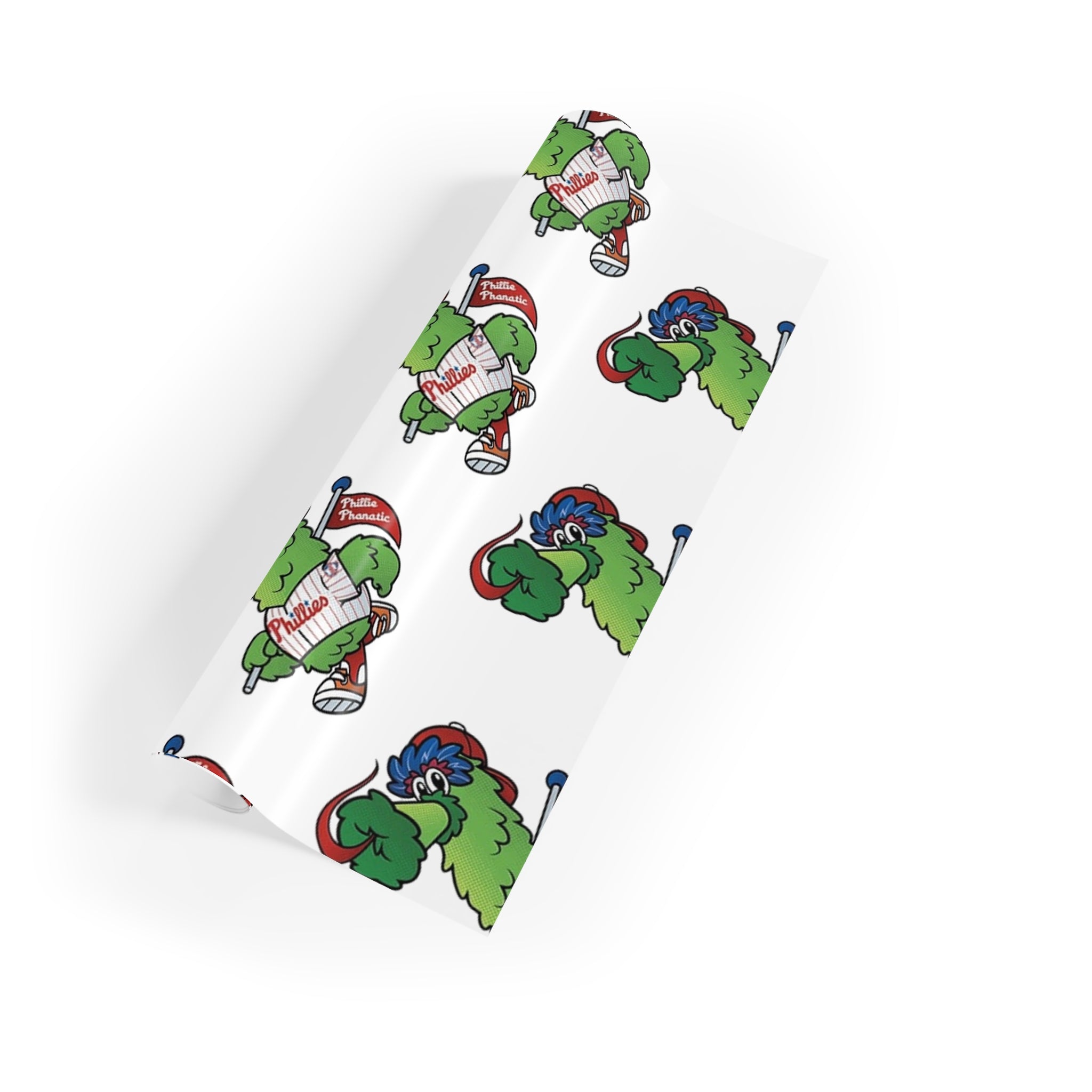 Phillies Phanatic Wrapping Paper Roll — Holiday Gift Wrap with 'Naughty' Grinch Pattern