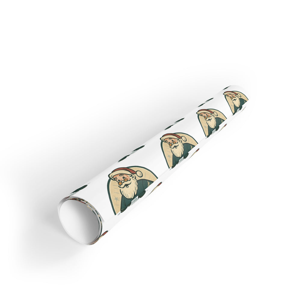 Santa Football Player Gift Wrap Roll — Retro Sports Christmas Wrapping Paper