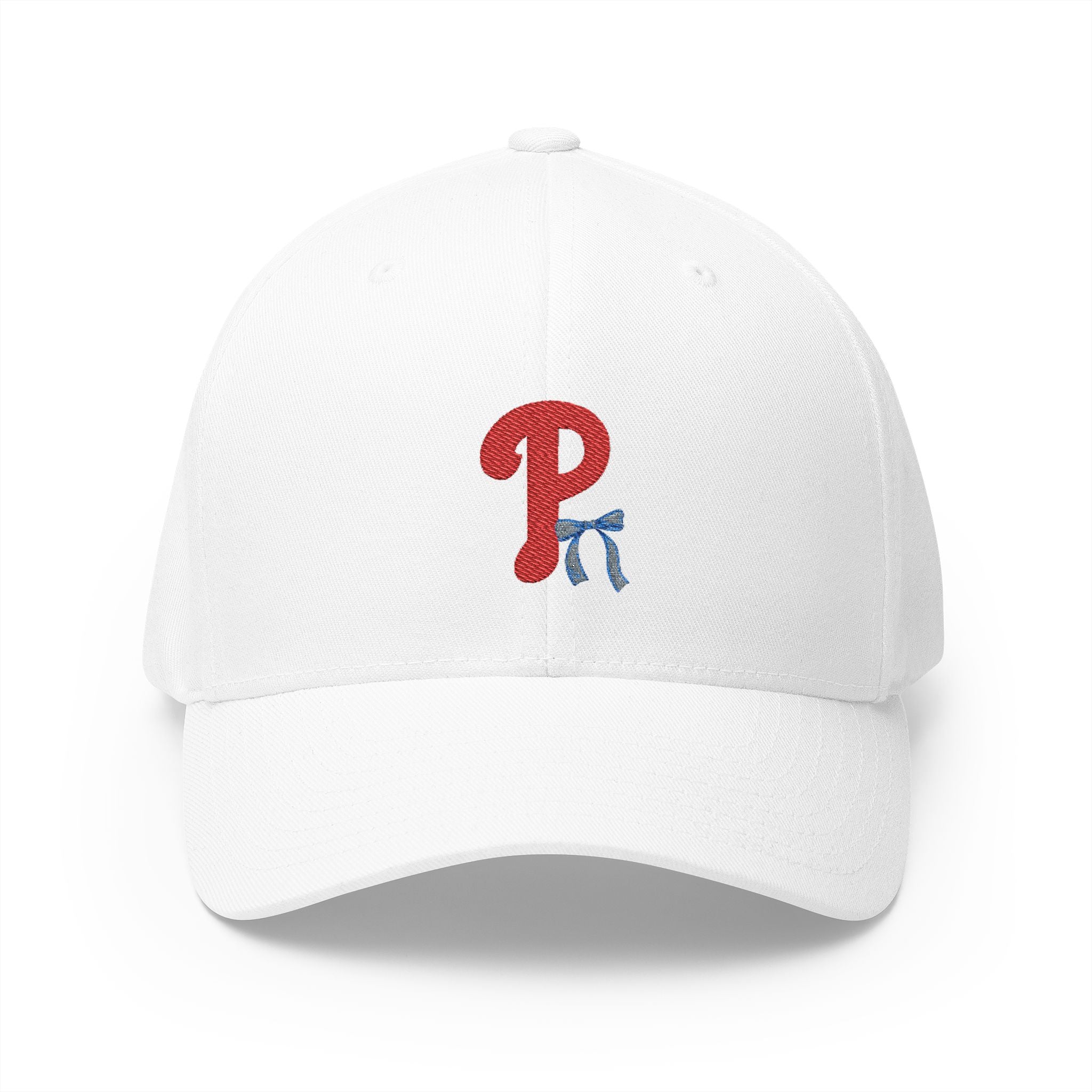 Embroidered Phils with bow Baseball Cap – Red & Blue Sparkle Stitch Cap