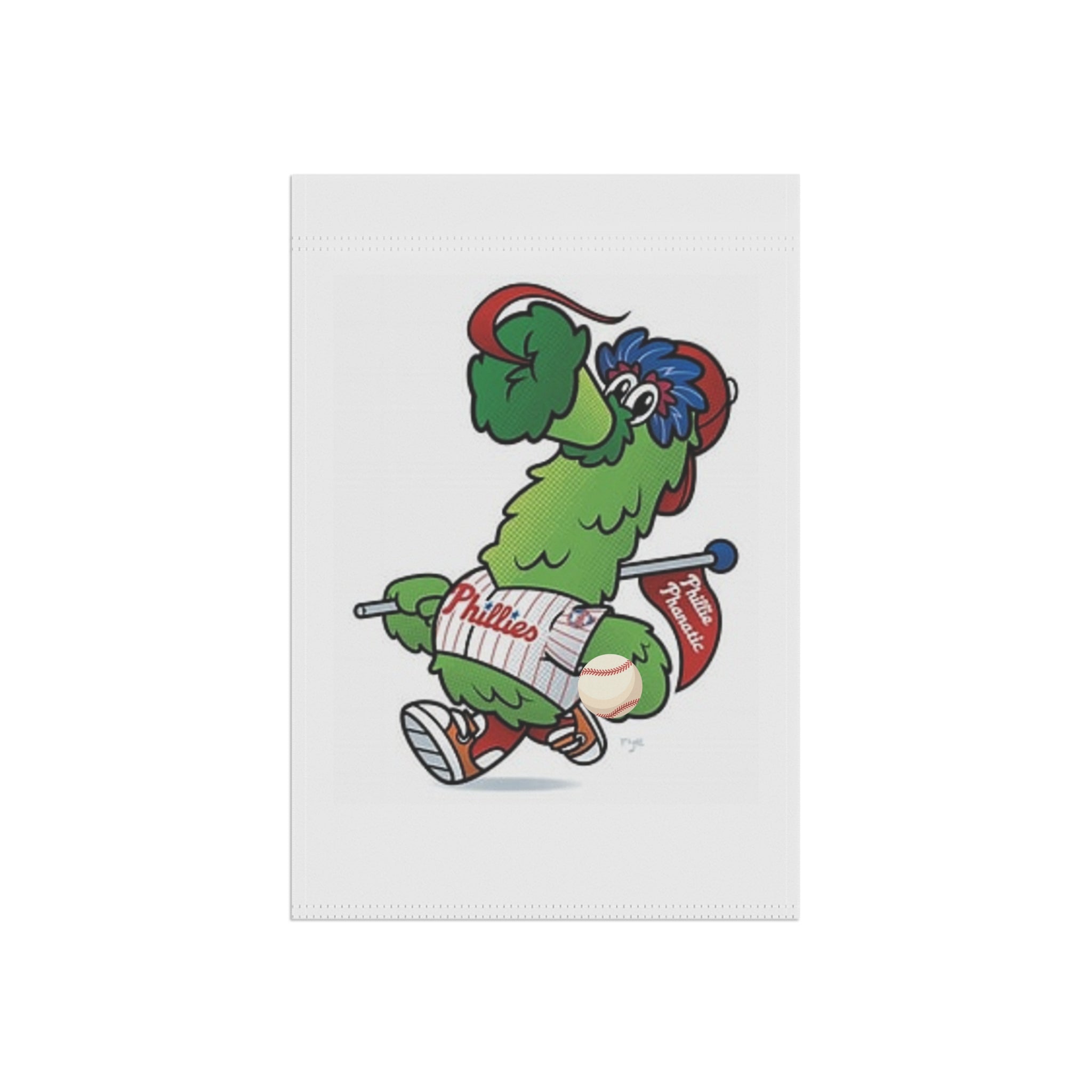 Phillies Mascot baseball Garden Flag - Playful Philly Phanatic Yard Banner