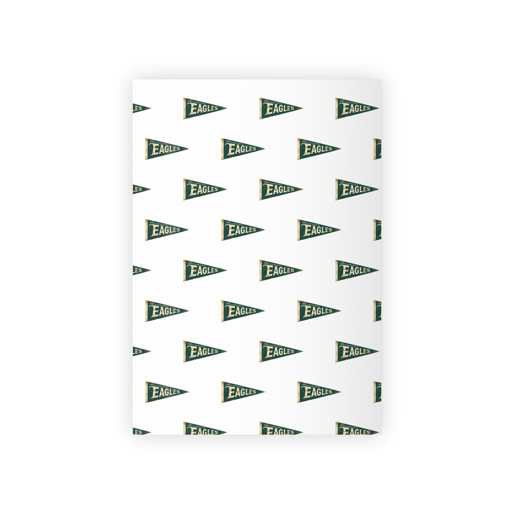 Eagle Vintage Pennant Pattern Gift Wrap Roll — School Spirit Wrapping Paper
