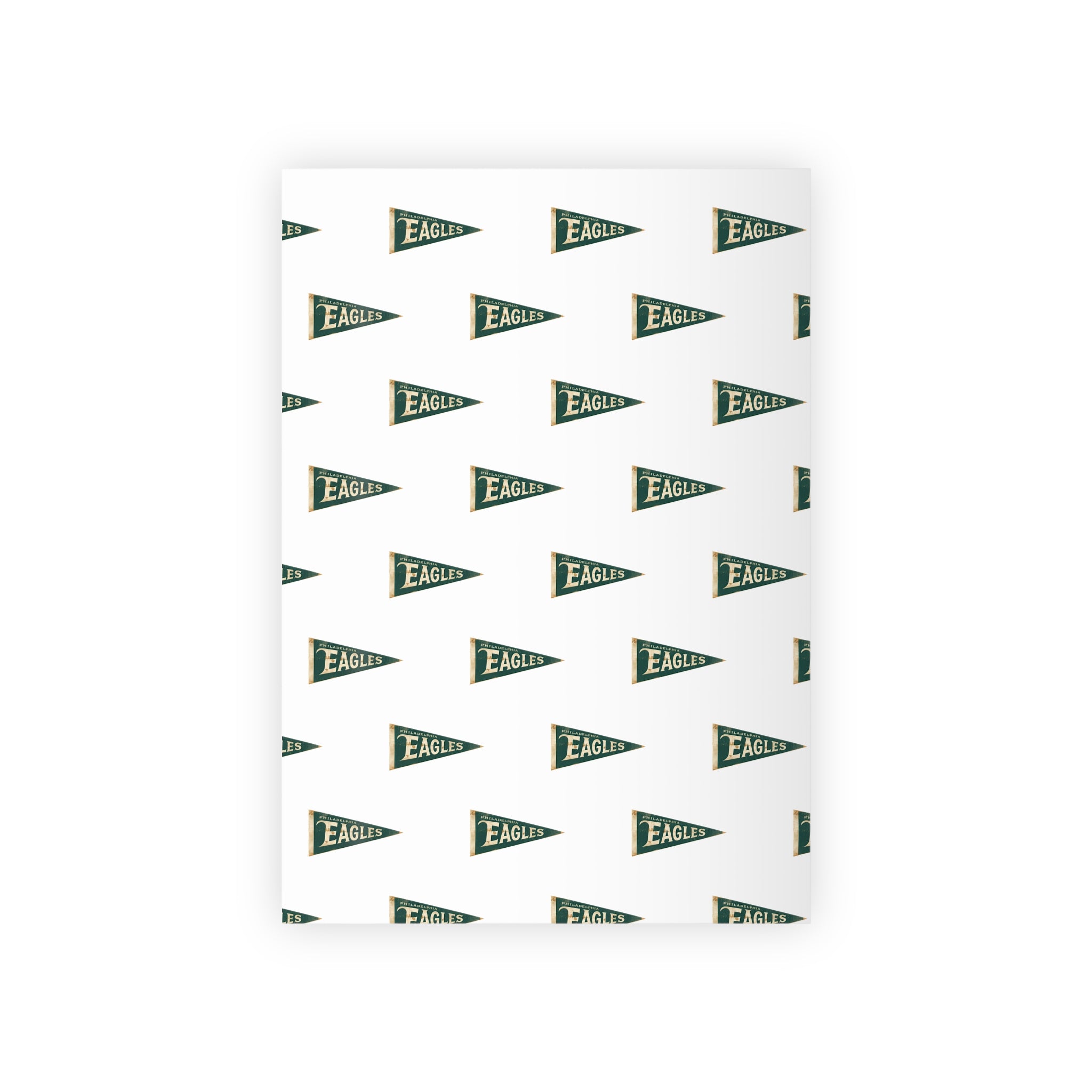 Eagle Vintage Pennant Pattern Gift Wrap Roll — School Spirit Wrapping Paper