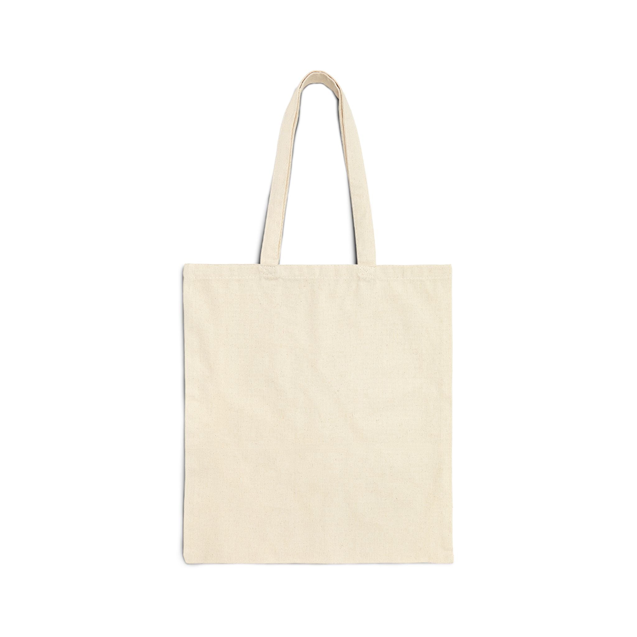 Birds Cotton Canvas Tote Bag — Lightweight Eco-Friendly Shopper with Green Script Design