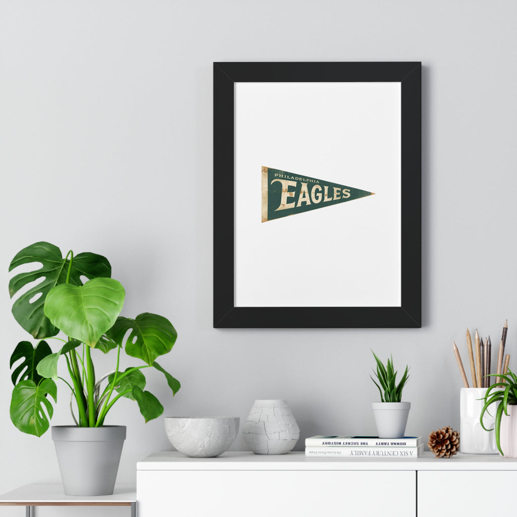 Philadelphia Birds Framed Poster — Vintage Philadelphia Eagles Pennant Wall Art