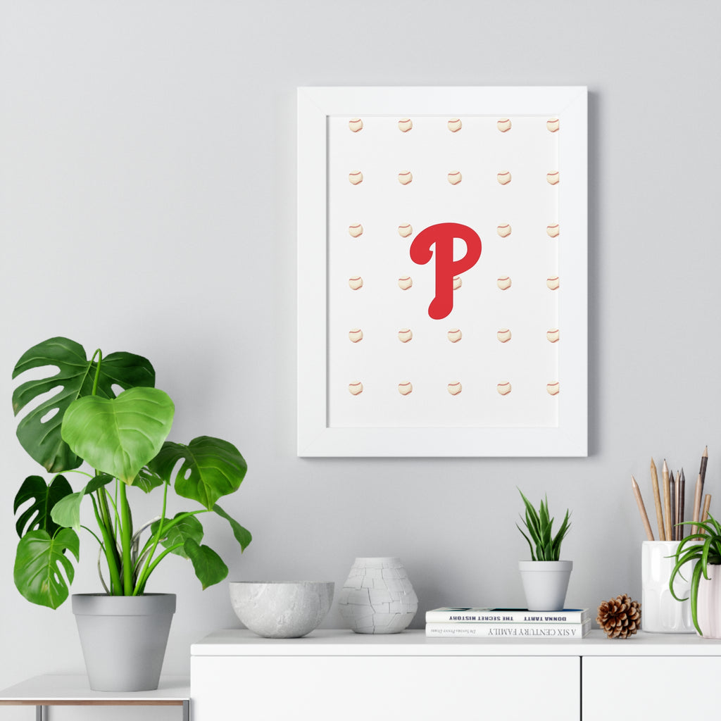 Philadelphia Phils  Framed Poster — Minimalist Red 'P' Wall Art
