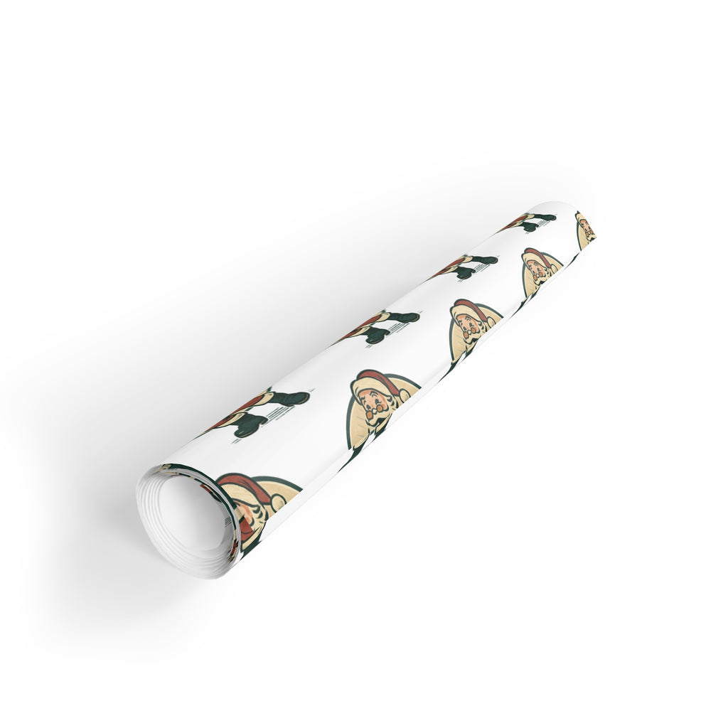 Santa Football Player Gift Wrap Roll — Retro Sports Christmas Wrapping Paper
