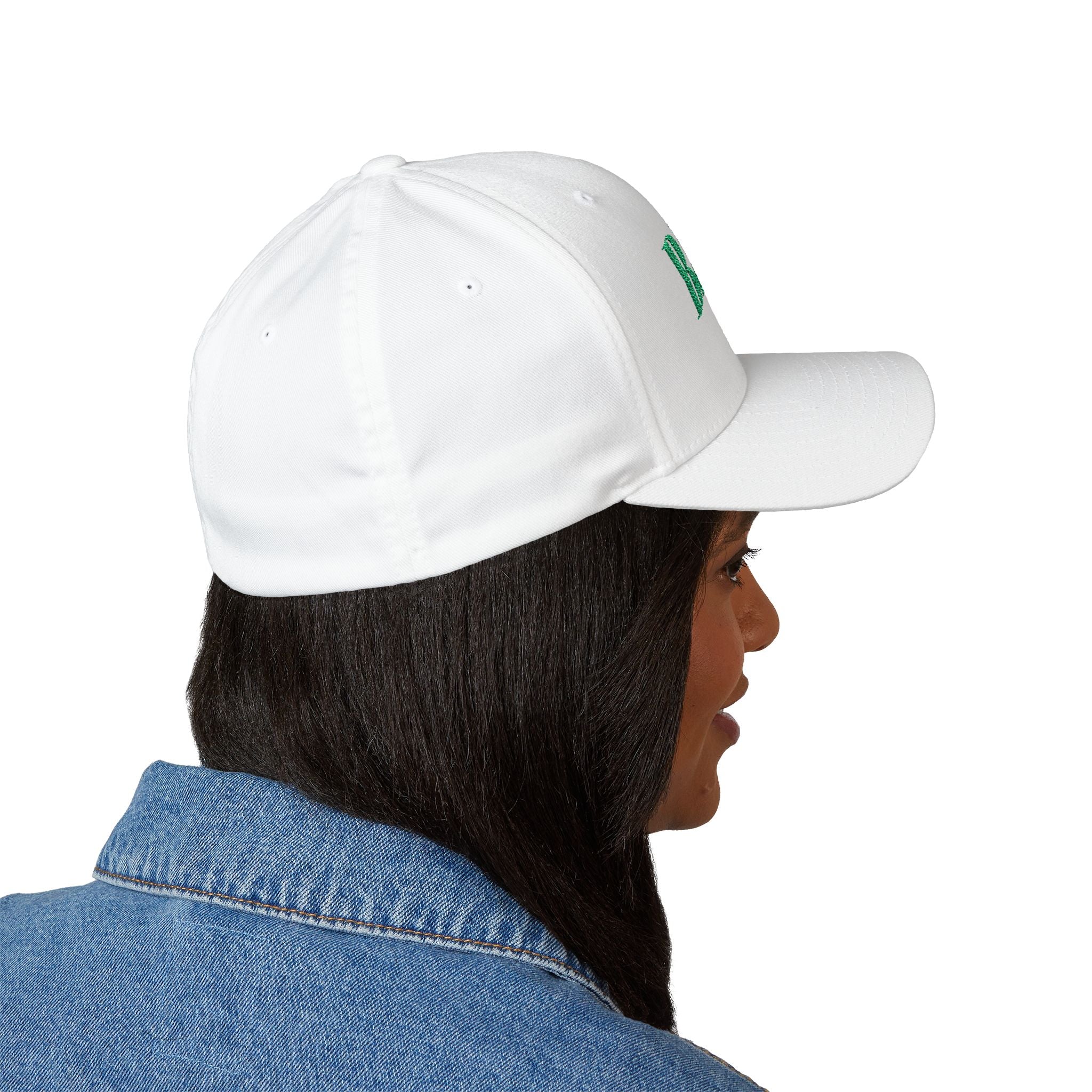 BIRDS Embroidered Baseball Cap — Classic Green Script Closed-Back Hat