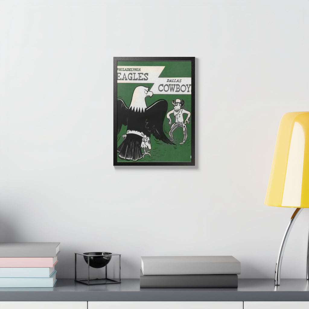 Vintage Eagles Dallas Framed Poster — Vintage Philadelphia Eagles vs Dallas Cowboys Game Art
