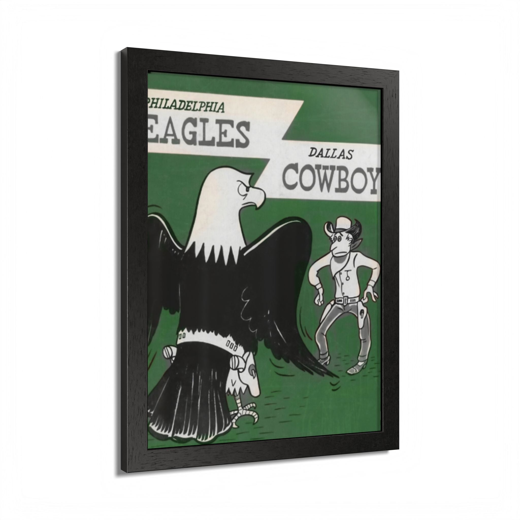 Vintage Eagles Dallas Framed Poster — Vintage Philadelphia Eagles vs Dallas Cowboys Game Art