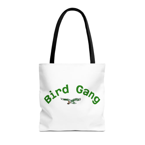 Bird Gang Tote Bag — Cute Green Bird Graphic Canvas Tote