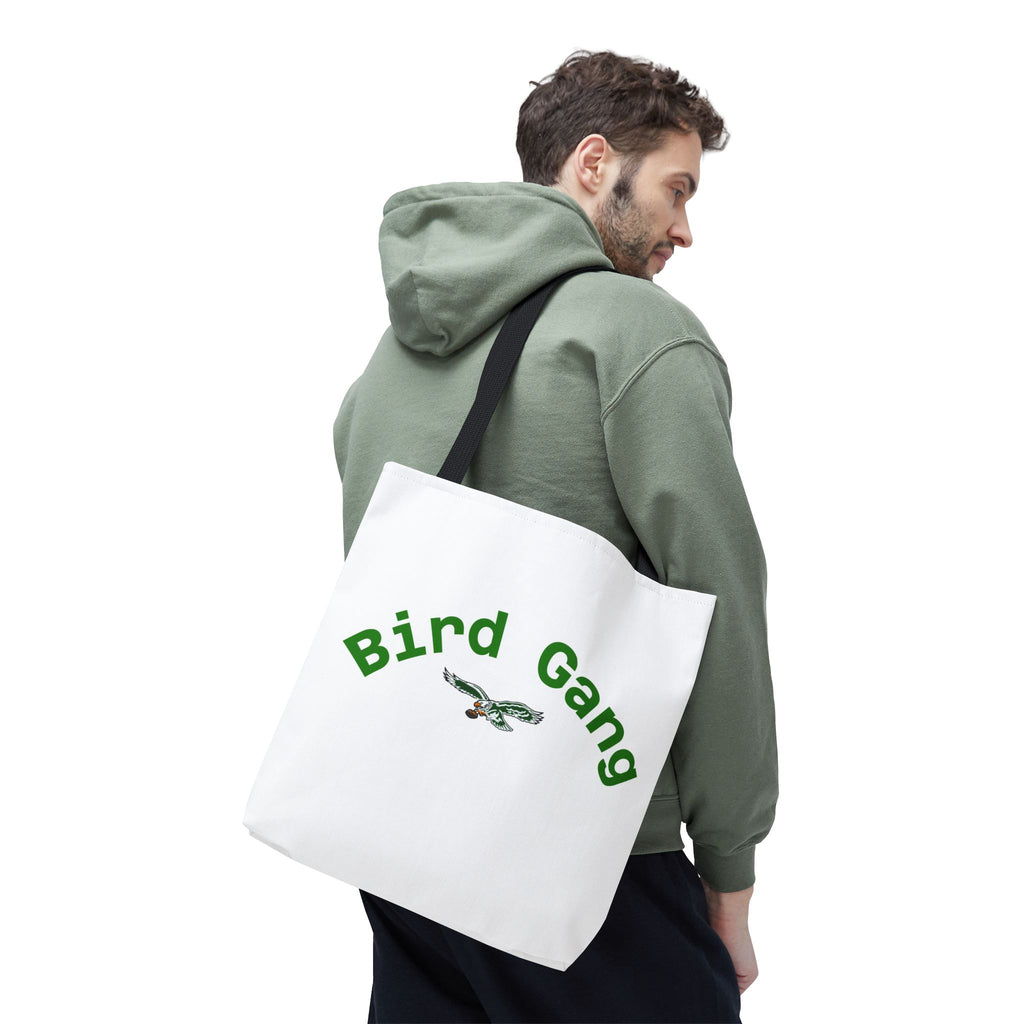 Bird Gang Tote Bag — Cute Green Bird Graphic Canvas Tote