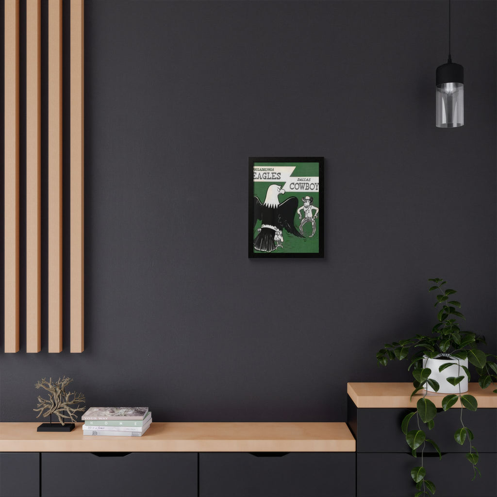 Vintage Eagles Dallas Framed Poster — Vintage Philadelphia Eagles vs Dallas Cowboys Game Art