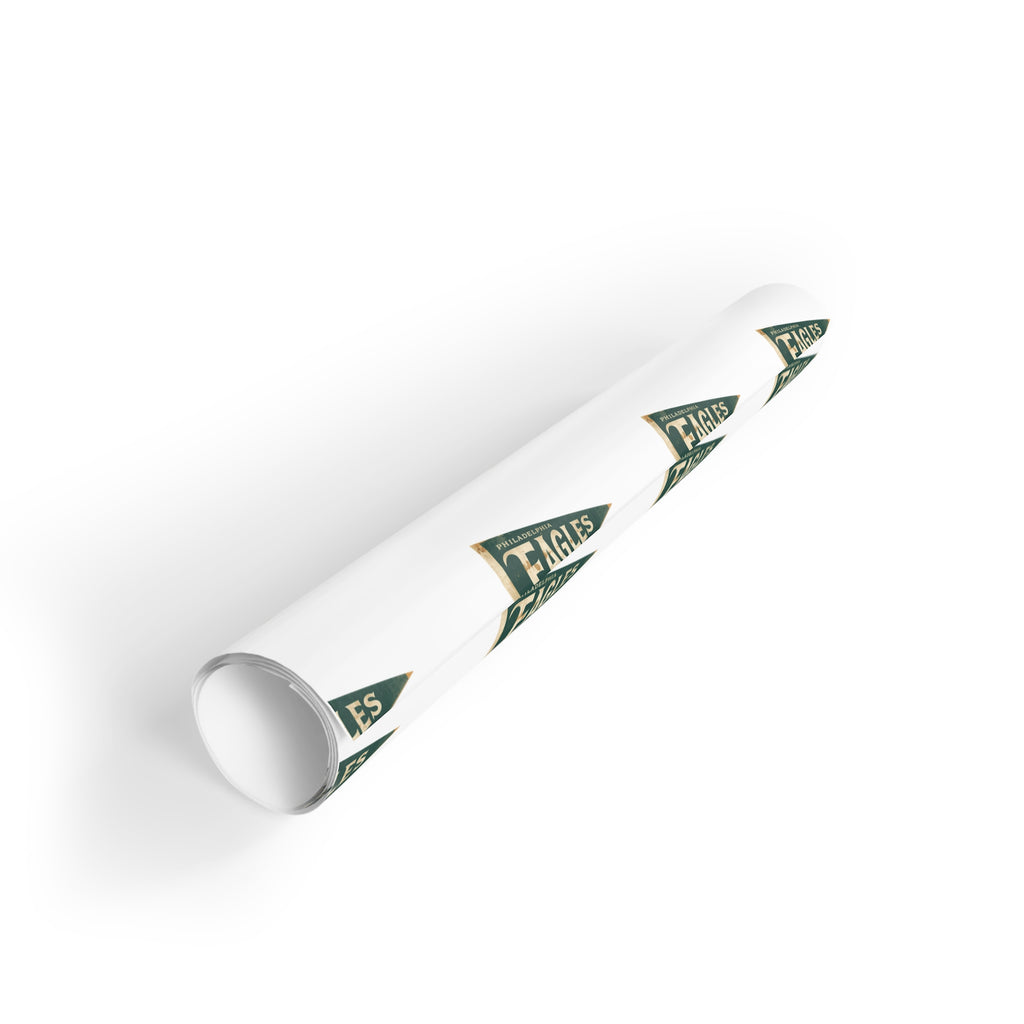 Eagle Vintage Pennant Pattern Gift Wrap Roll — School Spirit Wrapping Paper