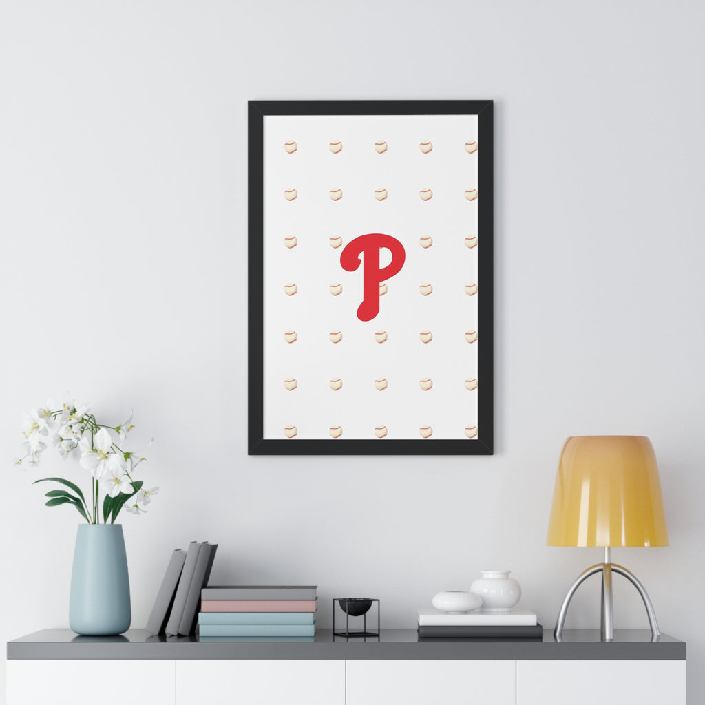 Philadelphia Phils  Framed Poster — Minimalist Red 'P' Wall Art